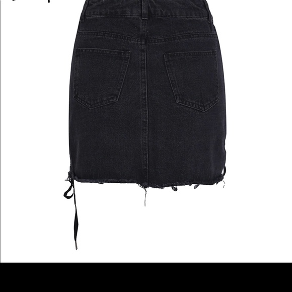black denim lace up skirt - Picture 4 of 8